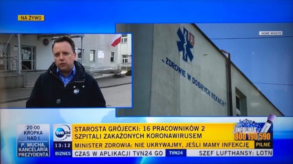 16 pracowników z dwóch szpitali powiatowych z koronawirusem. Starosta apeluje o wsparcie do wojewody i wojska