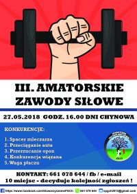 Zostań lokalnym strongmanem - III. Amatorskie Zawody Siłowe